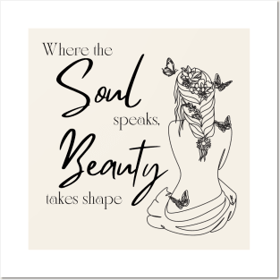 Soul Whispers - Minimalist Line Art Beauty Illustration Posters and Art